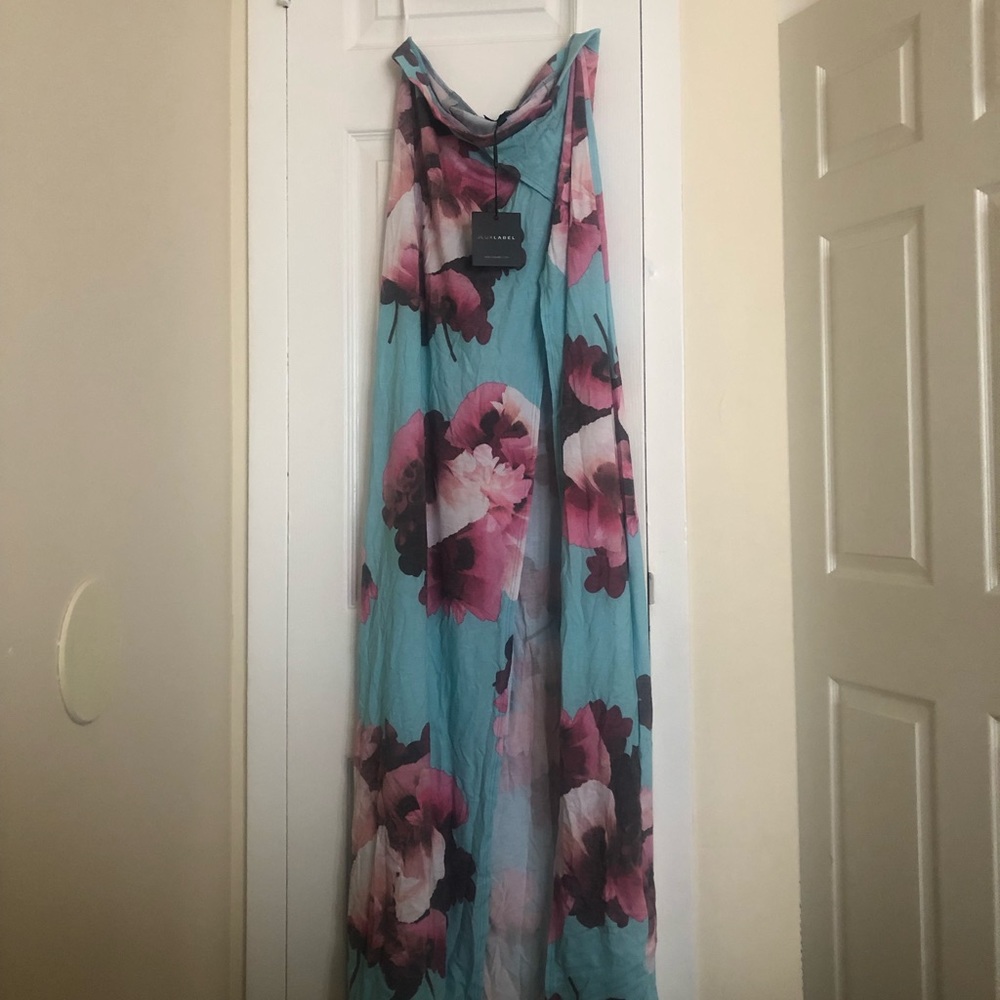 High waist, high split floral skirt